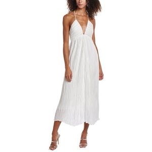 NWT A.L.C. Angelina Pleated Midi Dress White, size 8